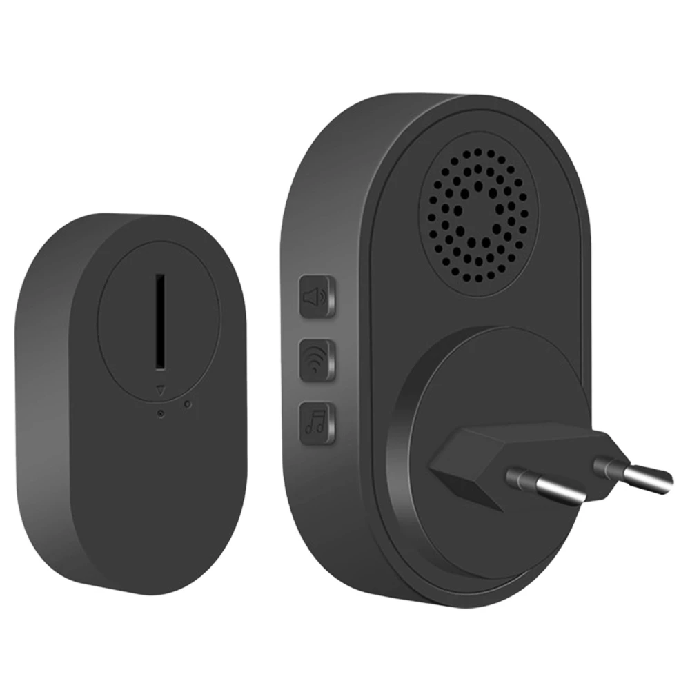 Earykong Wireless Music Doorbell Alarm Volume Adjustable Compatible With 433MHz Wireless Detectors Easy Installation - Black 4 Earykong Wireless Music Doorbell Alarm Volume Adjustable Compatible With 433MHz Wireless Detectors Easy Installation - Black - Image 2