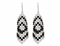 18K Gold Plated Alloy Crystal Chandelier Earrings - White Gold