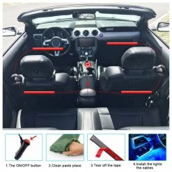 5050RGB LED Car Underfoot Atmosphere Light Belt With Wireless Bluetooth Music APP Control -IMOU Sales 5050RGB LED Car Underfoot Atmosphere Light Belt 500066 3