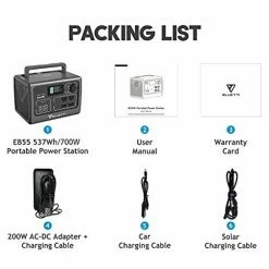 BLUETTI EB55 Portable Power Station 700W/537Wh Solar Generator - Black 11 BLUETTI EB55 Portable Power Station 700W/537Wh Solar Generator - Black -IMOU Sales BLUETTI EB55 Portable Power Station 700W 537Wh Solar Generator with 4 472814 1