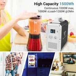 BLUETTI EB150 Portable Power Station 1500Wh + 2PCS SP200 200W Solar Panel - Black -IMOU Sales BLUETTI Portable Power Station BLUETTI EB150 1500Wh AC110V 1000W Campi 472804 1