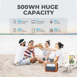 BLUETTI PowerOak AC50S 300W Portable Power Station, 500Wh Lithium Battery Solar Generator, Pure Sine Wave AC Outlet, Wireless Charging Battery Backup For Outdoor Tailgating Camping - Orange -IMOU Sales BLUETTI Power Station 500Wh Solar Generator Bluetti AC50S Wireless Cha 472802 3