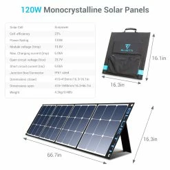 BLUETTI POWEROAK SP120 120W Solar Panel For AC200P/EB70/AC50S/EB150/EB240 Solar Generator Portable Foldable Solar Panel For Outdoor -IMOU Sales BLUETTI SP120 120W Solar Panel for AC200P EB70 AC50S EB150 EB240 Solar 472810 3