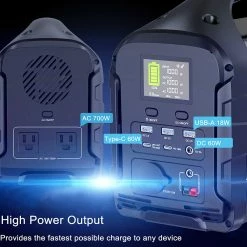 BULLBAT Adventurer 700 613Wh/700W Portable Power Station Solar Power Generators For Outdoor & Indoor - Black -IMOU Sales BULLBAT Adventurer 700 613Wh 700W Portable Power Station 497282 2