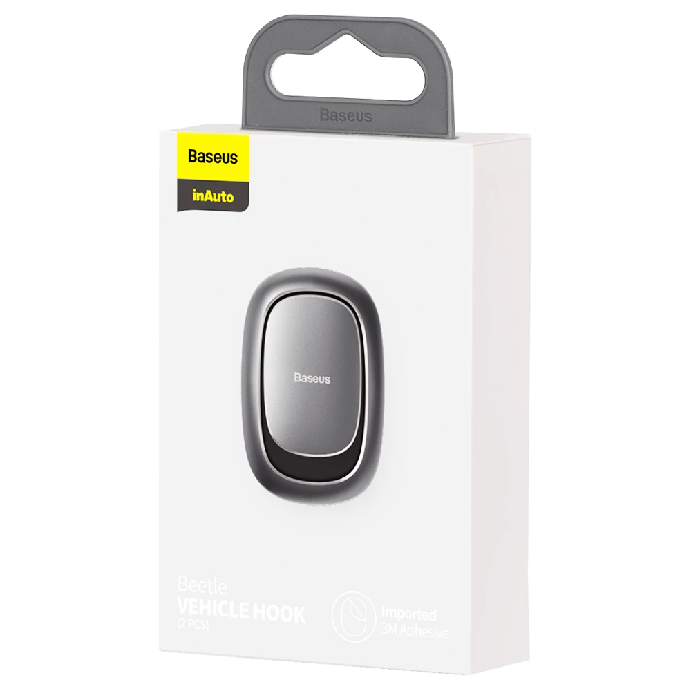 Baseus Auto Fastener Clip Vehicle Hooks For Bag USB Cable Storage Organizer Key Hanger Accessories Metal Car Hooks 2PCS - Gray 5 Baseus Auto Fastener Clip Vehicle Hooks For Bag USB Cable Storage Organizer Key Hanger Accessories Metal Car Hooks 2PCS - Gray - Image 3