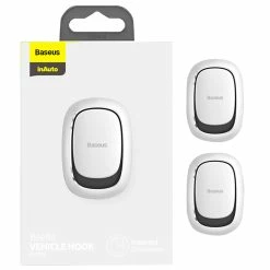 Baseus Auto Fastener Clip Vehicle Hooks For Bag USB Cable Storage Organizer Key Hanger Accessories Metal Car Hooks 2PCS - Silver -IMOU Sales Baseus Auto Fastener Clip Silver 493146 2