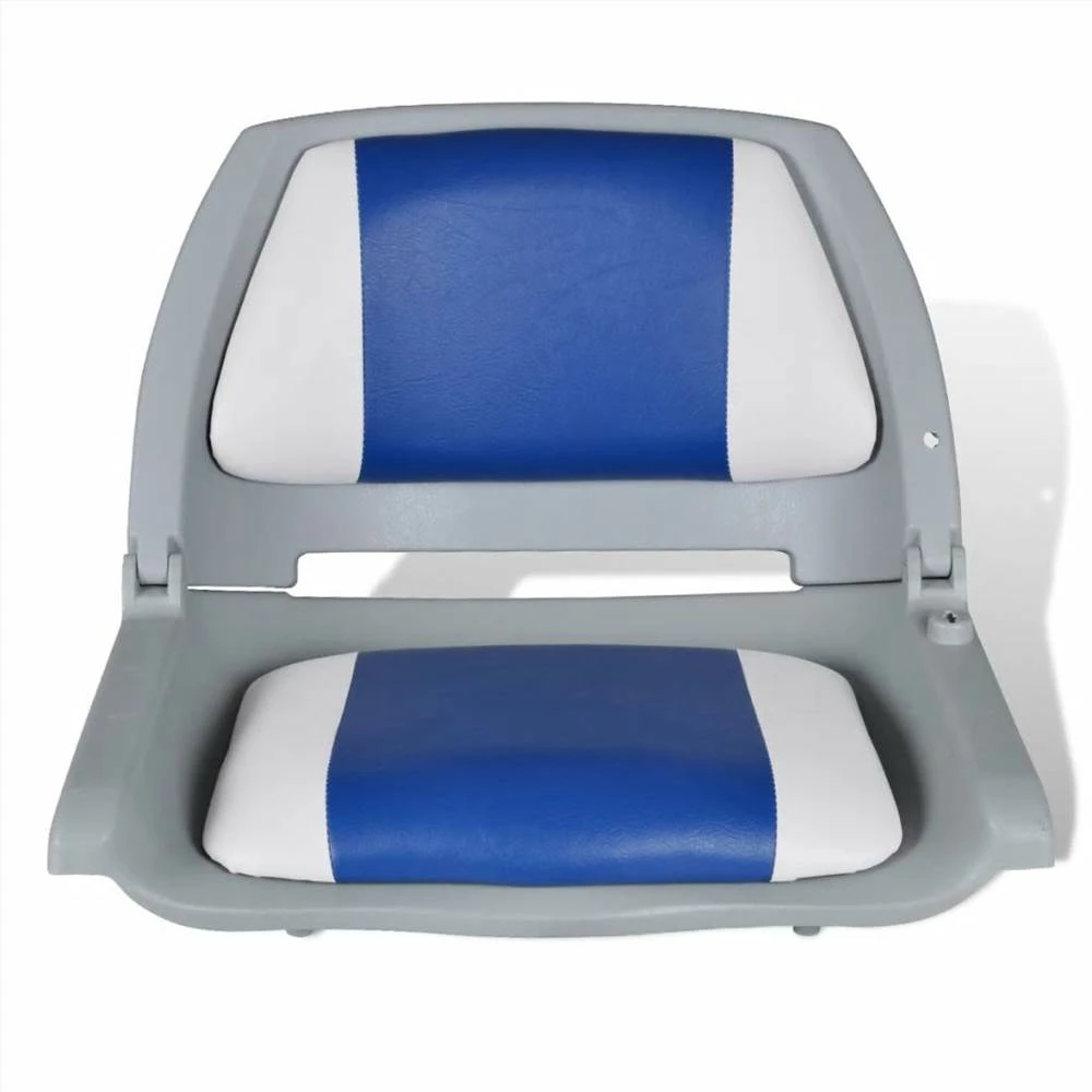 Boat Seat Foldable Backrest With Blue-white Pillow 41 X 51 X 48 Cm 4 Boat Seat Foldable Backrest With Blue-white Pillow 41 X 51 X 48 Cm - Image 2