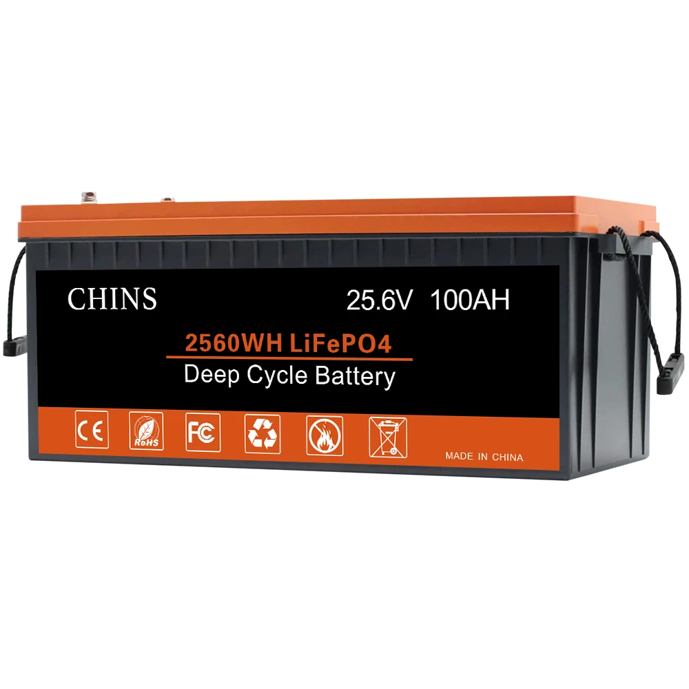 CHINS LiFePO4 Battery 24V 100Ah Lithium Battery - Built-in 100A BMS, 2000+ Cycles, Perfect For RV, Home Storage And Off-Grid 3 CHINS LiFePO4 Battery 24V 100Ah Lithium Battery - Built-in 100A BMS, 2000+ Cycles, Perfect For RV, Home Storage And Off-Grid