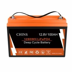 CHINS LiFePO4 Battery 12V 100AH Lithium Battery - Built-in 100A BMS, Perfect For Replacing Most Of Backup Power, Home Energy Storage And Off-Grid Etc.