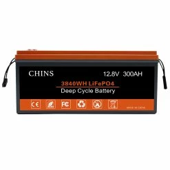 CHINS LiFePO4 Battery 12V 300Ah Lithium Battery - Built-in 200A BMS, Perfect For Replacing Most Of Backup Power, Home Energy Storage And Off-Grid -IMOU Sales CHINS Smart 12V 300AH LiFePO4 Battery 516676 4