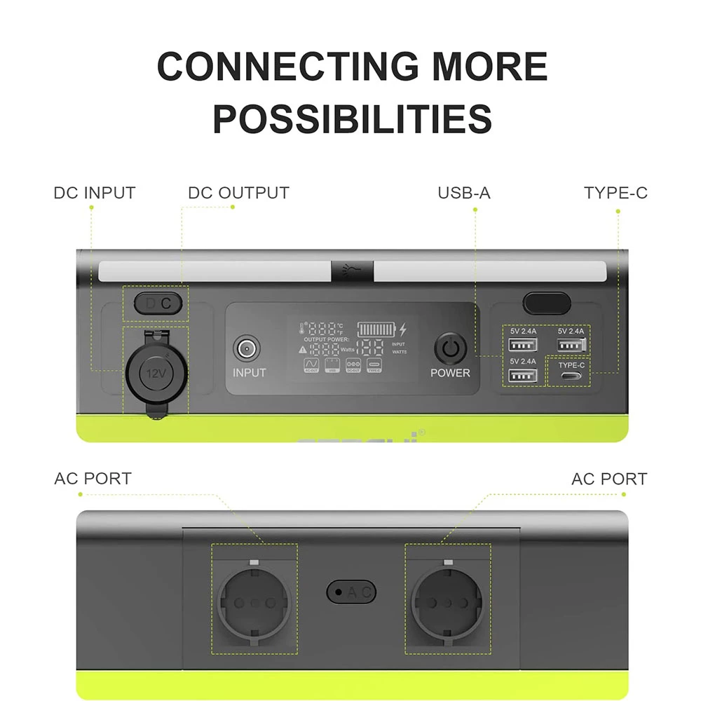 CTECHi GT1500 1500W Portable Power Station, 1210Wh LiFePO4 Battery, Pure Sine Wave Solar Generator, 60W PD Fast Charging 7 CTECHi GT1500 1500W Portable Power Station, 1210Wh LiFePO4 Battery, Pure Sine Wave Solar Generator, 60W PD Fast Charging - Image 5