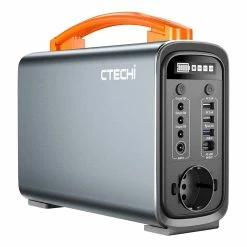 CTECHi GT200 Pro 200W Portable Power Station, 320Wh LiFePO4 Battery Solar Generator, 60W PD Fast Charging, LED Light