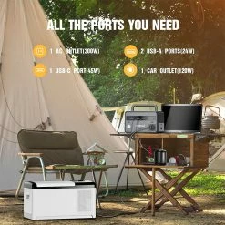 CTECHi GT300 300W Portable Power Station, 299Wh LiFePO4 Battery Solar Generators, 5 Outputs, Built-in MPPT Regulator, 230 V AC/DC/USB C/QC3.0, Mobile Power Generator For Outdoors, On The Go, And Camping -IMOU Sales CTECHi GT300 300W 299Wh Portable Power Station 516994 2