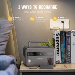 CTECHi GT300 300W Portable Power Station, 299Wh LiFePO4 Battery Solar Generators, 5 Outputs, Built-in MPPT Regulator, 230 V AC/DC/USB C/QC3.0, Mobile Power Generator For Outdoors, On The Go, And Camping -IMOU Sales CTECHi GT300 300W 299Wh Portable Power Station 516994 3