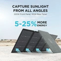 EcoFlow 220W Bifacial Portable Solar Panel, 23% Conversion Efficiency, 155W Rear Panel, Waterproof IP68 -IMOU Sales EcoFlow 220W Bifacial Portable Solar Panel 519293 2
