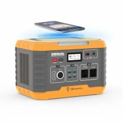 FJDynamics PowerSec MP500 Portable Power Station 500W (Peak 1000W), 520Wh Backup Battery Pure Sine Wave AC Output With 2 X AC Outlets, 10W Wireless Charging, 9 Output Ports, LED Light, Solar Generator For Outdoor Camping, Home Emergency, RV - US Plug -IMOU Sales FJDynamics PowerSec MP500 520Wh Power Station US Plug 518925 0