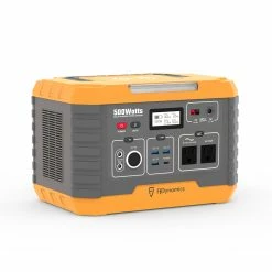 FJDynamics PowerSec MP500 Portable Power Station 500W (Peak 1000W), 520Wh Backup Battery Pure Sine Wave AC Output With 2 X AC Outlets, 10W Wireless Charging, 9 Output Ports, LED Light, Solar Generator For Outdoor Camping, Home Emergency, RV - US Plug