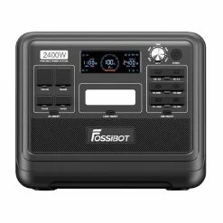 FOSSiBOT F2400 Portable Power Station, 2048Wh LiFePO4 Battery 2400W Output Solar Generator, 16 Output Ports, Input Power Adjustment Knob, Bidirectional Inverter - Black