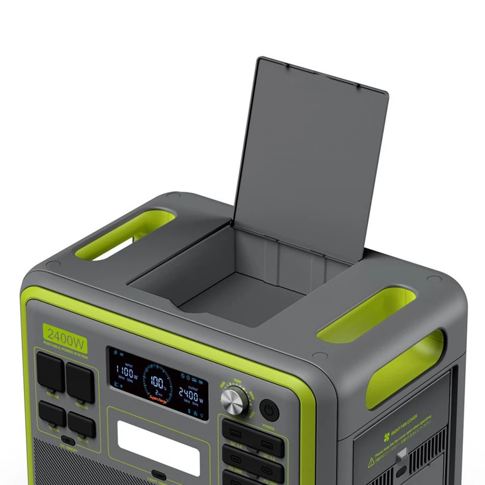 FOSSiBOT F2400 Portable Power Station, 2048Wh LiFePO4 Battery 2400W Output Solar Generator, 3xAC RV Car USB Type-C QC3.0 PD DC5521 Pure Sine Wave Full Outlets, 1.5 Hours Fast Charging, Input Power Adjustment Knob, Bidirectional Inverter, UPS - Green 7 FOSSiBOT F2400 Portable Power Station, 2048Wh LiFePO4 Battery 2400W Output Solar Generator, 3xAC RV Car USB Type-C QC3.0 PD DC5521 Pure Sine Wave Full Outlets, 1.5 Hours Fast Charging, Input Power Adjustment Knob, Bidirectional Inverter, UPS - Green - Image 5