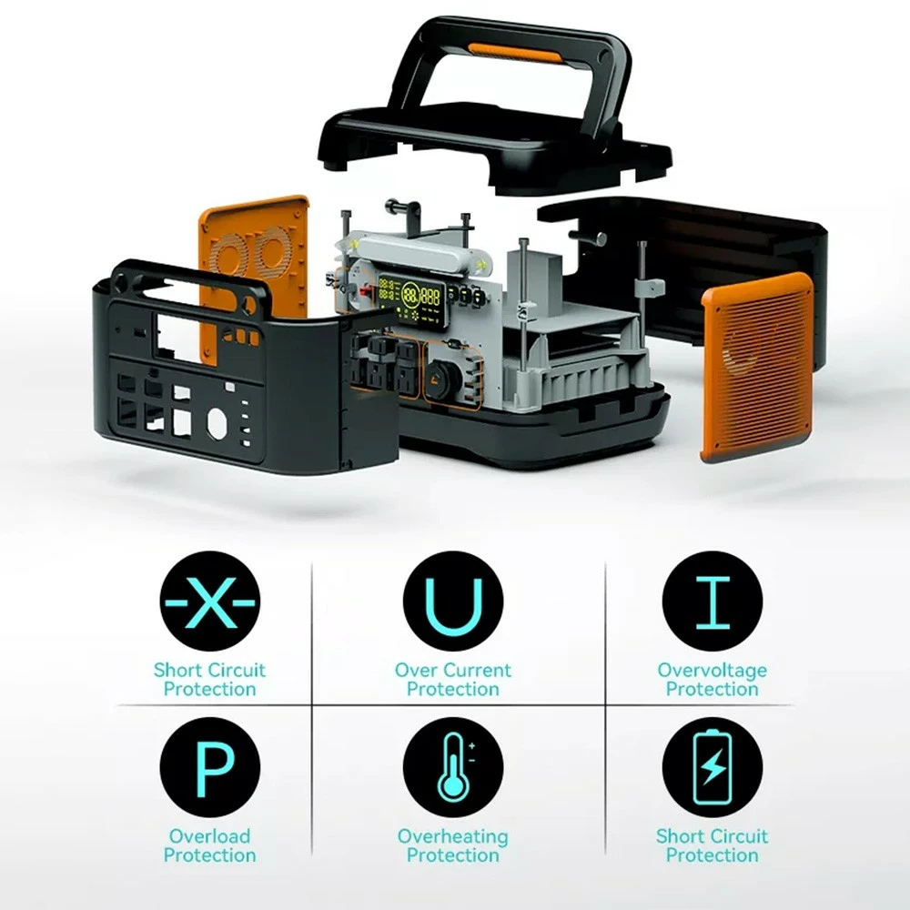 Flashfish A1001 1000W Portable Power Station, 1030Wh/278400mAh Solar Generator, Pure Sine Wave AC Ports, 7 Outputs, LED Lights - EU Plug 7 Flashfish A1001 1000W Portable Power Station, 1030Wh/278400mAh Solar Generator, Pure Sine Wave AC Ports, 7 Outputs, LED Lights - EU Plug - Image 5