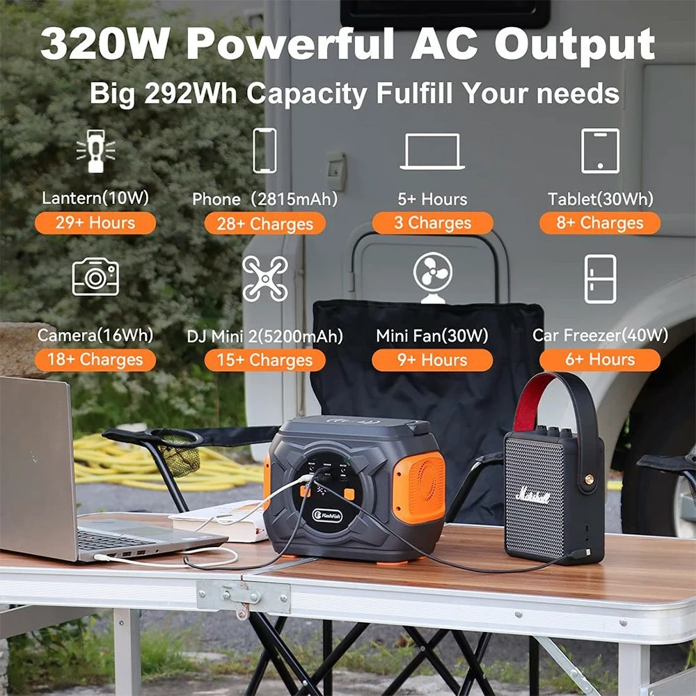 Flashfish A301 320W 292Wh 80000mAh Portable Power Station Backup Solar Generator For Outdoor Travel Camping Home - EU Plug 5 Flashfish A301 320W 292Wh 80000mAh Portable Power Station Backup Solar Generator For Outdoor Travel Camping Home - EU Plug - Image 3