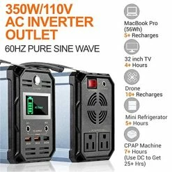 Flashfish G300 300W Portable Power Station, 222Wh/60000mAh Battery Solar Generator, 7 Outputs, 110V Pure Sine Wave Emergency Power Supply -IMOU Sales Flashfish G300 222Wh Portable Power Station 517008 3