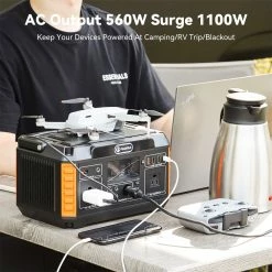 Flashfish P60 560W Portable Power Station, 520Wh/140400mAh Lithium Battery Pack Solar Generator Emergency Power Supply, AC/DC/USB Ports, 11 Outlets -IMOU Sales Flashfish P60 520Wh Portable Power Station 517005 3