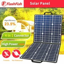 Flashfish SP18V 100W Portable Solar Panel 4-in-1 Connector Double USB Outputs Portable & Foldable Compatible With Most Power Stations For Outdoor Camping Van RV Trip 12 Flashfish SP18V 100W Portable Solar Panel 4-in-1 Connector Double USB Outputs Portable & Foldable Compatible With Most Power Stations For Outdoor Camping Van RV Trip -IMOU Sales Flashfish SP18V100W Portable Solar Panel 498398 4