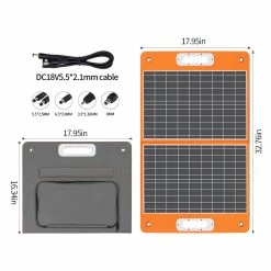 Flashfish TSP18V 60W Foldable Solar Panel, Portable Solar Charger With DC Outputs, 2 USB Outputs -IMOU Sales Flashfish TSP18V 60W Foldable Solar Panel 515667 2
