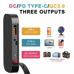 Flashfish TSP18V 60W Foldable Solar Panel, Portable Solar Charger With DC Outputs, 2 USB Outputs -IMOU Sales Flashfish TSP18V 60W Foldable Solar Panel 515667 3