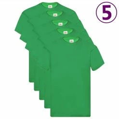 Fruit Of The Loom Original T-shirts 5 Pcs Green M Cotton