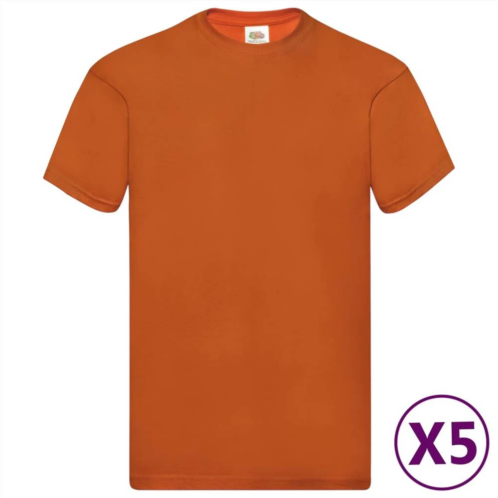 Fruit Of The Loom Original T-shirts 5 Pcs Orange L Cotton 4 Fruit Of The Loom Original T-shirts 5 Pcs Orange L Cotton - Image 2