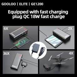 GOOLOO GE1200 Jump Starter, 1200A Peak Car Starter, 18000mAh Portable Power Pack, 12V Auto Battery Booster, LED Light -IMOU Sales GOOLOO GE1200 Jump Starter 518938 4