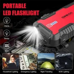 GOOLOO GT1500 Jump Starter, 1500A Peak Car Starter, 12V Portable Waterproof Power Pack, Auto Battery Booster, LED Light - Green -IMOU Sales GOOLOO GT1500 Jump Starter Green 509256 4