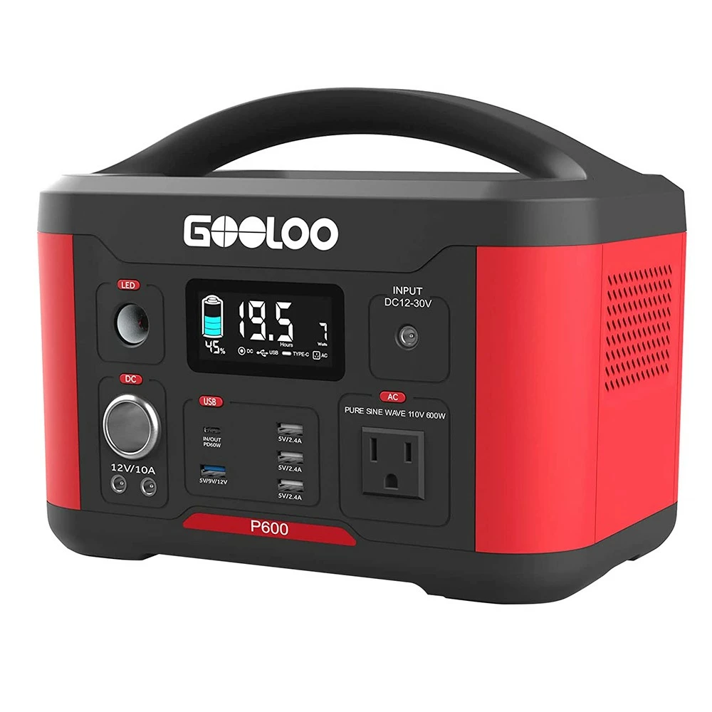 GOOLOO P600 Portable Power Station, 626Wh MPPT Solar Generator, 600W Pure Sine Wave AC Outlet, 9 Outputs, LED Flashlight 3 GOOLOO P600 Portable Power Station, 626Wh MPPT Solar Generator, 600W Pure Sine Wave AC Outlet, 9 Outputs, LED Flashlight