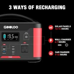 GOOLOO P600 Portable Power Station, 626Wh MPPT Solar Generator, 600W Pure Sine Wave AC Outlet, 9 Outputs, LED Flashlight 12 GOOLOO P600 Portable Power Station, 626Wh MPPT Solar Generator, 600W Pure Sine Wave AC Outlet, 9 Outputs, LED Flashlight -IMOU Sales GOOLOO P600 600W 626Wh Portable Power Station 518861 4