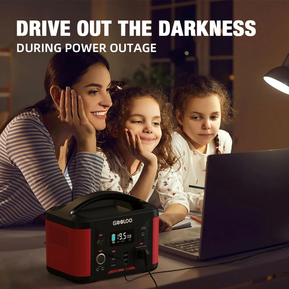 GOOLOO P600 Portable Power Station, 626Wh MPPT Solar Generator, 600W Pure Sine Wave AC Outlet, 9 Outputs, LED Flashlight 8 GOOLOO P600 Portable Power Station, 626Wh MPPT Solar Generator, 600W Pure Sine Wave AC Outlet, 9 Outputs, LED Flashlight - Image 6