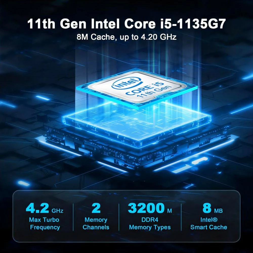 GXMO G35 Mini PC Windows 11 Pro, Intel Core I5 Intel UHD Graphics, 16GB DDR4 512GB SSD, 2.4G & 5.8G WiFi, 1000 Mbps LAN - EU 6 GXMO G35 Mini PC Windows 11 Pro, Intel Core I5 Intel UHD Graphics, 16GB DDR4 512GB SSD, 2.4G & 5.8G WiFi, 1000 Mbps LAN - EU - Image 4