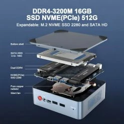 GXMO G35 Mini PC Windows 11 Pro, Intel Core I5 Intel UHD Graphics, 16GB DDR4 512GB SSD, 2.4G & 5.8G WiFi, 1000 Mbps LAN - EU 12 GXMO G35 Mini PC Windows 11 Pro, Intel Core I5 Intel UHD Graphics, 16GB DDR4 512GB SSD, 2.4G & 5.8G WiFi, 1000 Mbps LAN - EU -IMOU Sales GXMO G35 Mini PC Windows 11 Pro EU 519554 4