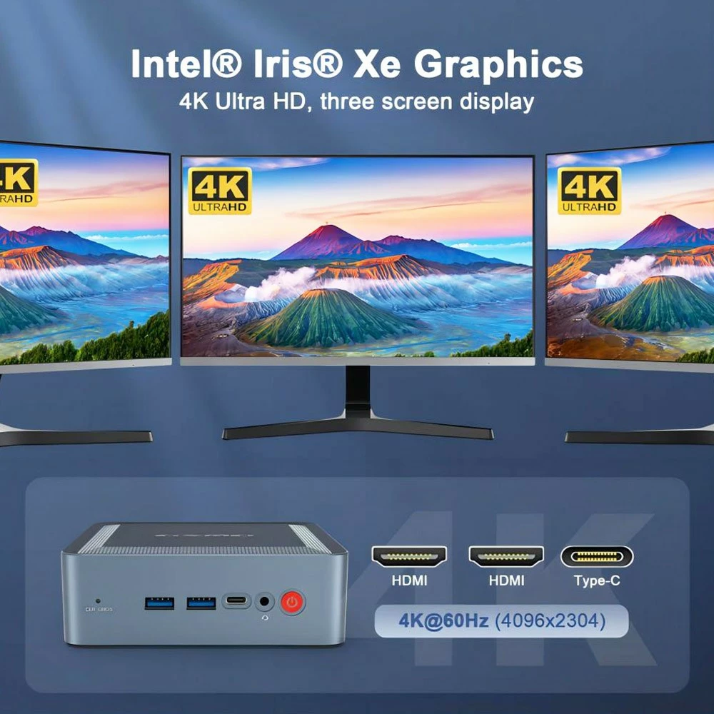 GXMO G35 Mini PC Windows 11 Pro, Intel Core I5 Intel UHD Graphics, 16GB DDR4 512GB SSD, 2.4G & 5.8G WiFi, 1000 Mbps LAN - EU 8 GXMO G35 Mini PC Windows 11 Pro, Intel Core I5 Intel UHD Graphics, 16GB DDR4 512GB SSD, 2.4G & 5.8G WiFi, 1000 Mbps LAN - EU - Image 6