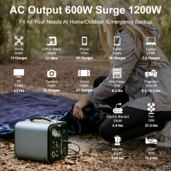 Gofort UA550 550Wh Portable Power Station 2x Pure Sine Wave AC110V Outlets 600W Inverter Solar Generator For RV -IMOU Sales Gofort UA550 550Wh Portable Power Station 490022 3