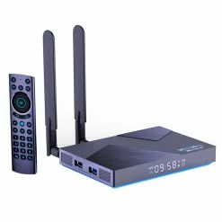 H96 MAX V58 Android 12 TV Box RK3588 Octa Core 2.4GHz 8GB DDR4 RAM 64GB EMMC ROM WiFi6 2.4G/5GHz Dual Wi-Fi Antenna 1000M Ethernet Gigabit LAN 8K@60FPS H.265 AV1 Decoding BT5.0 USB3.0 Voice Remote Control Multi-Languages Media Player - US Plug