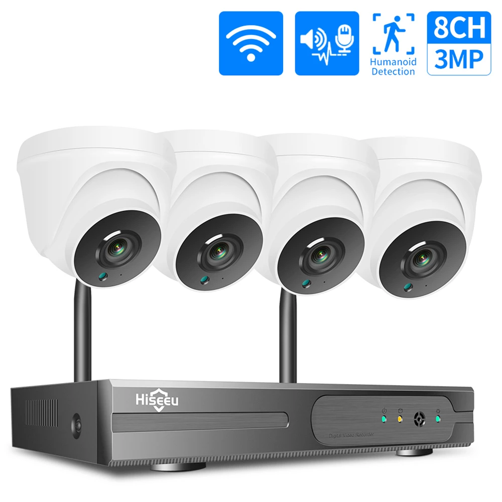 Hiseeu 3MP 8CH CCTV Security Camera System Wireless NVR H.265 Two-Way Audio Kit HD 1536P Indoor Home Video Surveillance 4 Hiseeu 3MP 8CH CCTV Security Camera System Wireless NVR H.265 Two-Way Audio Kit HD 1536P Indoor Home Video Surveillance - Image 2