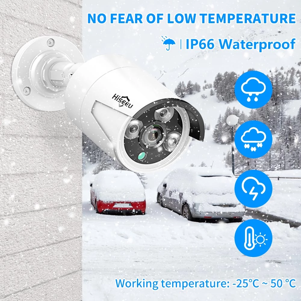 Hiseeu 3MP H.265 8CH POE Security Surveillance Camera System Kit Set AI Face Detection Audio Record IP Home 7 Hiseeu 3MP H.265 8CH POE Security Surveillance Camera System Kit Set AI Face Detection Audio Record IP Home - Image 5