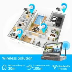 Hiseeu 4Pcs 8CH 3MP 1536P Wireless Security Cameras Kit Outdoor Waterproof CCTV System Set With 10.1inch Monitor NVR -IMOU Sales Hiseeu 4Pcs 8CH 3MP Wireless NVR IP Wifi Camera 499043 5