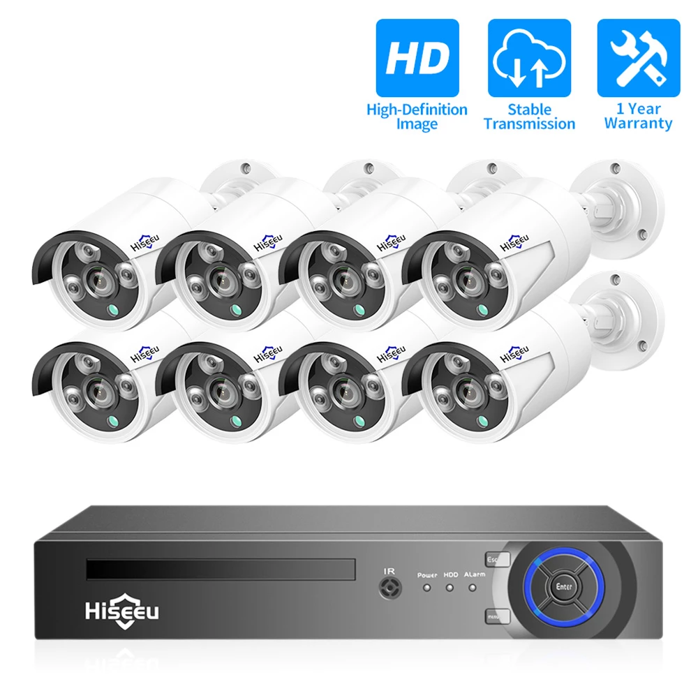 Hiseeu 5MP H.265 8CH POE Security Surveillance Camera System Kit Set AI Face Detection Audio Record IP Home 3 Hiseeu 5MP H.265 8CH POE Security Surveillance Camera System Kit Set AI Face Detection Audio Record IP Home