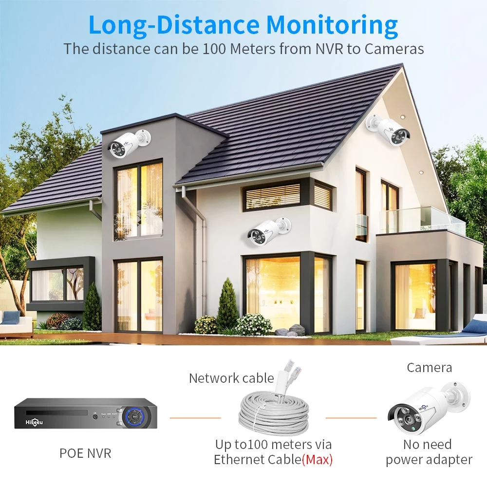 Hiseeu 5MP H.265 8CH POE Security Surveillance Camera System Kit Set AI Face Detection Audio Record IP Home 5 Hiseeu 5MP H.265 8CH POE Security Surveillance Camera System Kit Set AI Face Detection Audio Record IP Home - Image 3