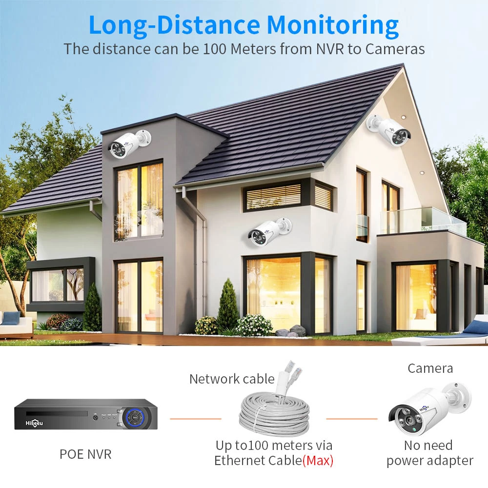 Hiseeu 5MP H.265 8CH POE Security Surveillance Camera System Kit Set AI Face Detection Audio Record IP Home 5 Hiseeu 5MP H.265 8CH POE Security Surveillance Camera System Kit Set AI Face Detection Audio Record IP Home - Image 3
