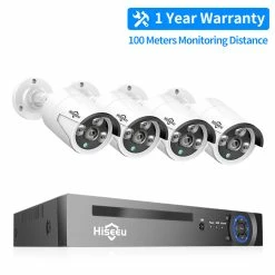 IMOU Sales 17 Hiseeu 5MP H.265 8CH POE Security Surveillance Camera System Kit Set AI Face Detection Audio Record IP Home