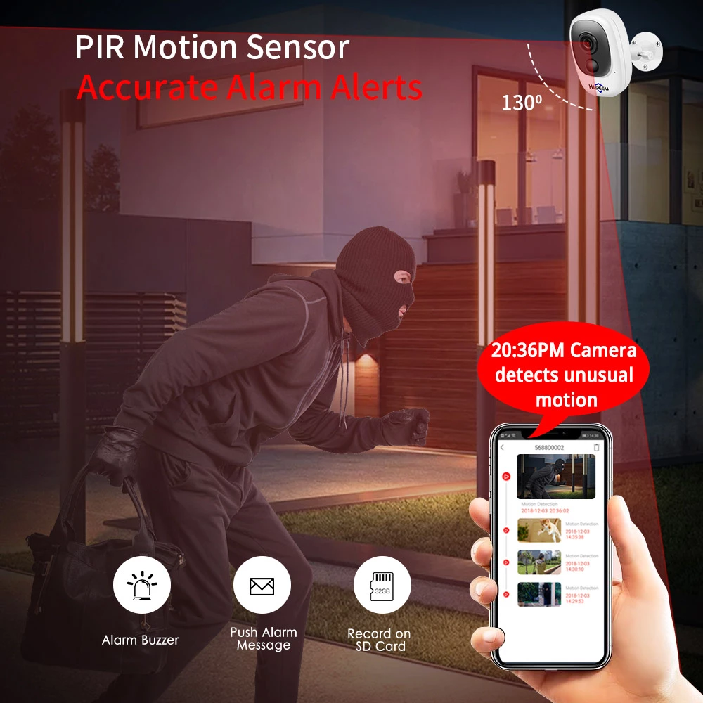 Hiseeu C10 1080P WIFI Battery Camera IP Outdoor Rechargeable Wireless IP Camera PIR Waterproof Motion Detect App View 7 Hiseeu C10 1080P WIFI Battery Camera IP Outdoor Rechargeable Wireless IP Camera PIR Waterproof Motion Detect App View - Image 5